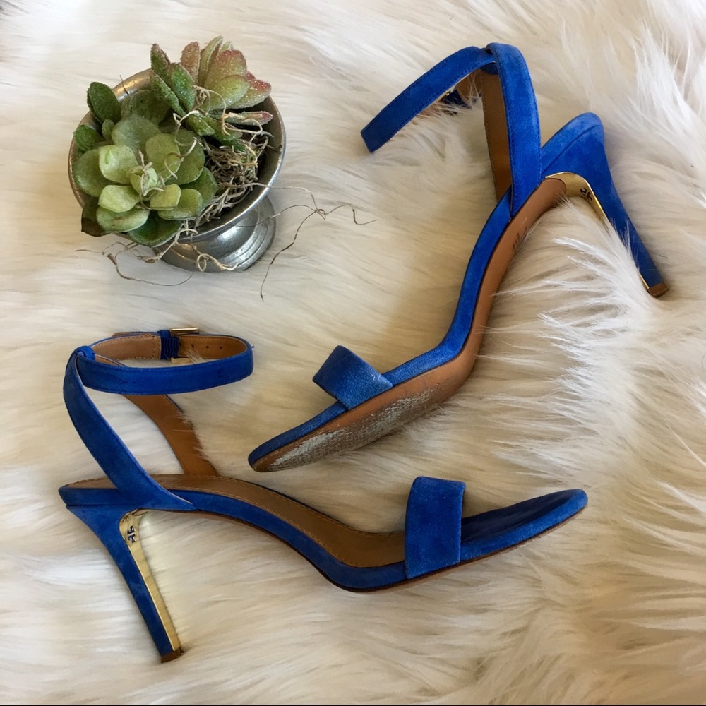 Tory Burch suede ankle strap heels. Size 7